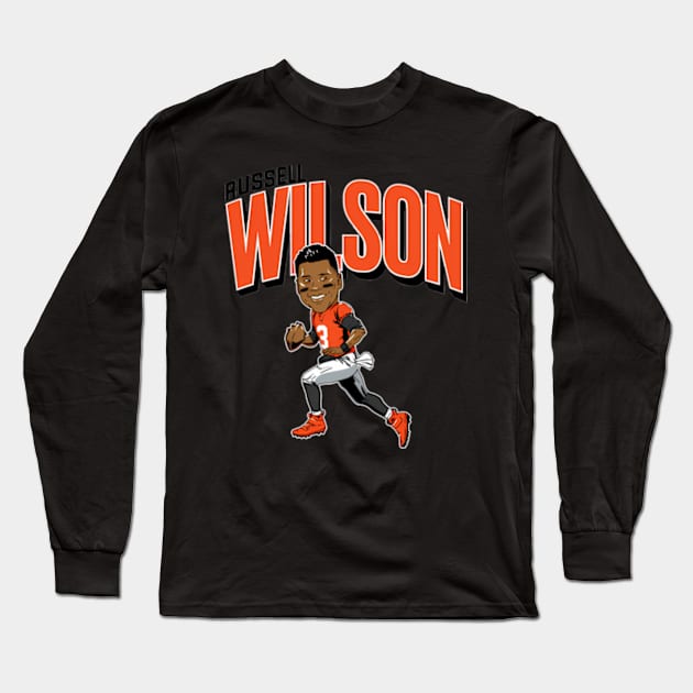 Russell Wilson Caricature Long Sleeve T-Shirt by caravalo